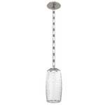 Vessel Rectangular Chain Pendant - Beige Silver / Clear
