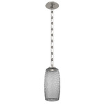 Vessel Rectangular Chain Pendant - Beige Silver / Smoke