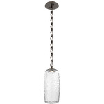 Vessel Diamond Chain Pendant - Flat Bronze / Clear