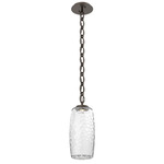 Vessel Oval Chain Pendant - Flat Bronze / Clear