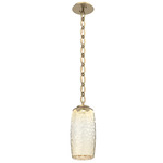 Vessel Oval Chain Pendant - Gilded Brass / Amber