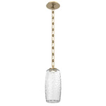 Vessel Rectangular Chain Pendant - Gilded Brass / Clear
