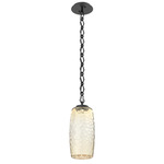 Vessel Diamond Chain Pendant - Matte Black / Amber