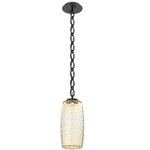 Vessel Oval Chain Pendant - Matte Black / Amber
