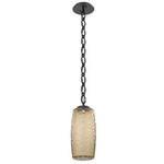 Vessel Oval Chain Pendant - Matte Black / Bronze