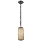 Vessel Rectangular Chain Pendant - Matte Black / Bronze