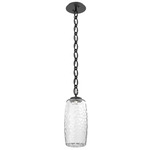 Vessel Oval Chain Pendant - Matte Black / Clear