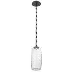 Vessel Rectangular Chain Pendant - Matte Black / Clear