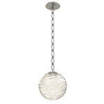Gaia Oval Chain Pendant - Beige Silver / Amber