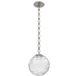 Gaia Oval Chain Pendant - Beige Silver / Clear