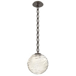 Gaia Oval Chain Pendant - Flat Bronze / Amber