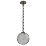 Gaia Rectangular Chain Pendant - Flat Bronze / Smoke