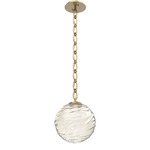 Gaia Oval Chain Pendant - Gilded Brass / Amber