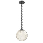 Gaia Oval Chain Pendant - Matte Black / Amber