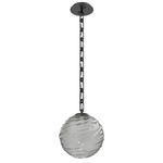 Gaia Rectangular Chain Pendant - Matte Black / Smoke