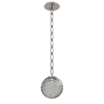 Gaia Oval Chain Pendant - Beige Silver / Smoke
