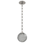 Gaia Rectangular Chain Pendant - Beige Silver / Smoke