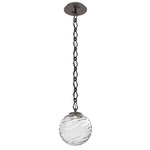 Gaia Diamond Chain Pendant - Flat Bronze / Clear
