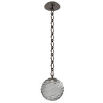 Gaia Diamond Chain Pendant - Flat Bronze / Smoke