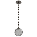 Gaia Oval Chain Pendant - Flat Bronze / Smoke