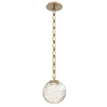 Gaia Diamond Chain Pendant - Gilded Brass / Amber