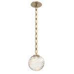Gaia Oval Chain Pendant - Gilded Brass / Amber