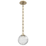 Gaia Diamond Chain Pendant - Gilded Brass / Clear