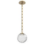Gaia Oval Chain Pendant - Gilded Brass / Clear
