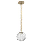 Gaia Rectangular Chain Pendant - Gilded Brass / Clear