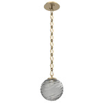 Gaia Diamond Chain Pendant - Gilded Brass / Smoke