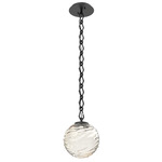 Gaia Diamond Chain Pendant - Matte Black / Amber