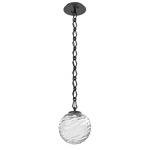 Gaia Diamond Chain Pendant - Matte Black / Clear