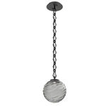 Gaia Diamond Chain Pendant - Matte Black / Smoke