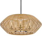 Luca 12V Outdoor Chandelier - Black / Camel
