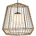 Arlen 120V Outdoor Pendant - Black / Etched Opal