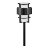 Saturn 12V Path Light - Satin Black / Etched Opal