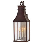 Beacon Hill Outdoor Wall Sconce - Blackened Copper / Clear Seedy