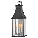 Beacon Hill Outdoor Wall Sconce - Museum Black / Clear Seedy