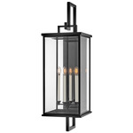 Weymouth Hanging Outdoor Wall Sconce - Black / Clear Beveled