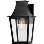 Georgetown Outdoor Wall Sconce - Black / Clear
