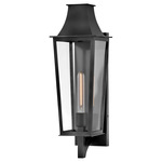Georgetown Tall Outdoor Wall Sconce - Black / Clear