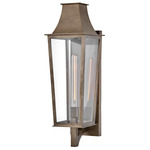 Georgetown Tall Outdoor Wall Sconce - Burnished Bronze / Clear