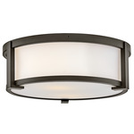 Lowell White Outdoor Ceiling Light - Oil Rubbed Bronze / Etched White