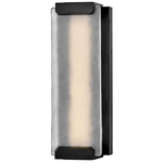 Zayde Outdoor Wall Sconce - Black / Etched Glass