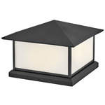 Walter Outdoor Pier Light - Textured Black / Etched White
