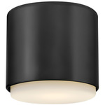 Cedric Extra Small Flush Mount - Black / Etched Opal