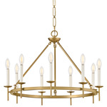 Copley Chandelier - Lacquered Brass