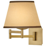Sonia Task Wall Sconce - Lacquered Brass / Beige