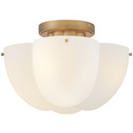 Becca Semi Flush Ceiling Light - Heritage Brass / Etched Opal