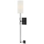 Anika Wall Sconce - Black / White Linen